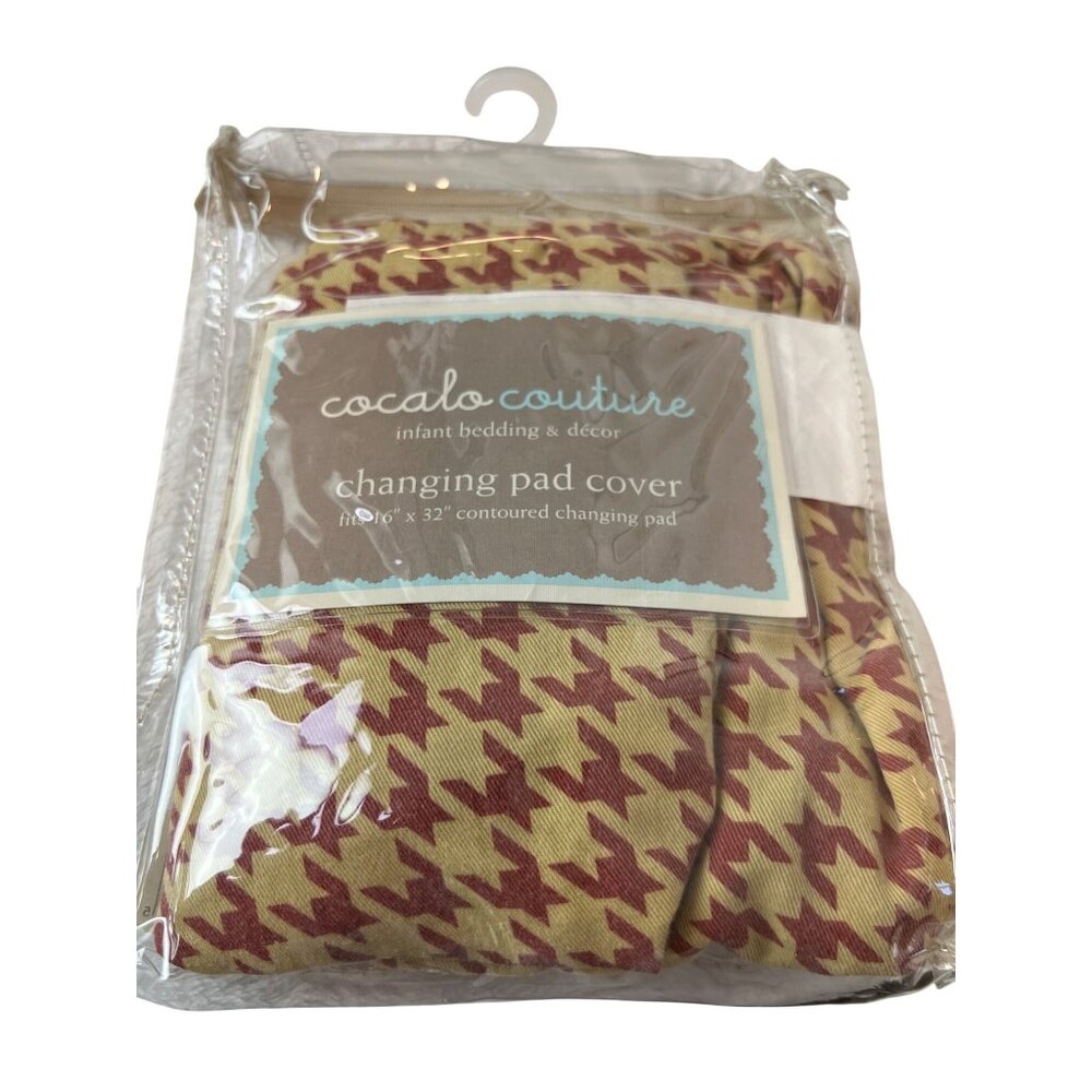 Cocalo Couture‎ Aidan changing pad cover 16 X 32 Contoured NEW Tan Crimson